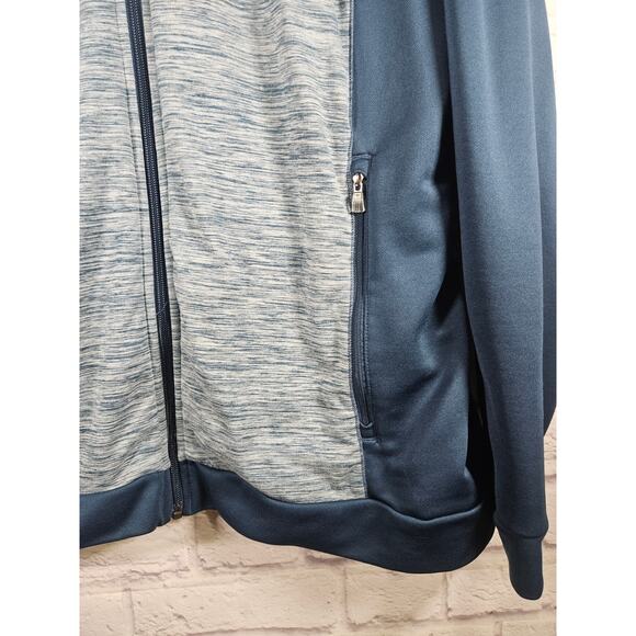 Adidas A198 Men's Space Dyed Full Zip Jacket Rich Blue Large - Picture 7 of 9